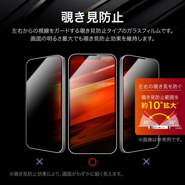 iPhone 16e/iPhone 14/iPhone 13 ガラスフィルム「GLASS PREMIUM FILM」全面保護 覗き見防止180°