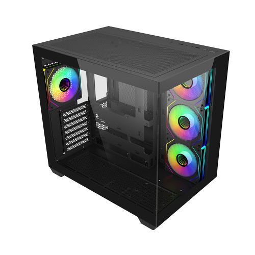 Elite 681/ATXケース/ブラック/270度シームレスガラスパネル/デュアルチャンバー構造/360mmラジエーター対応/ARGBファン4基標準搭載/大型GPU対応/USB 3.2 Gen2x2 Type-C