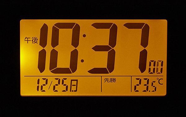 電波時計 目覚まし時計 電子音アラーム ソーラー補助電源 温度 カレンダー 六曜 ライト付き フィットウェーブソーラーD215