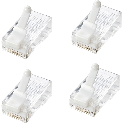 ツメ折れ防止カテゴリ6 RJ-45コネクタ（100個セット）