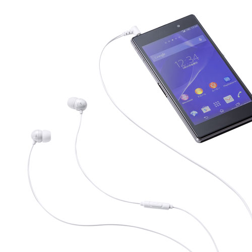 マイク付きステレオイヤホン（ホワイト）