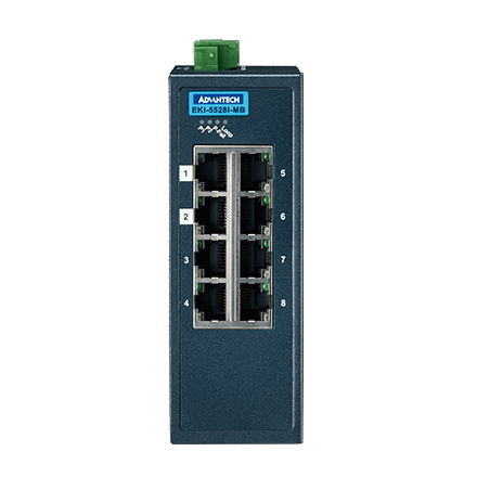 産業用コミュニケーションEKI ETHERNET DEVICE 8FE Ind. Switch with Modbus TCP/IP W/T.