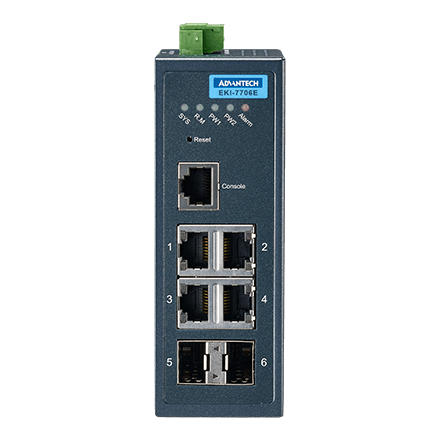 産業用コミュニケーションEKI 4FE + 2SFP Managed Ethernet Switch Wide Temperature