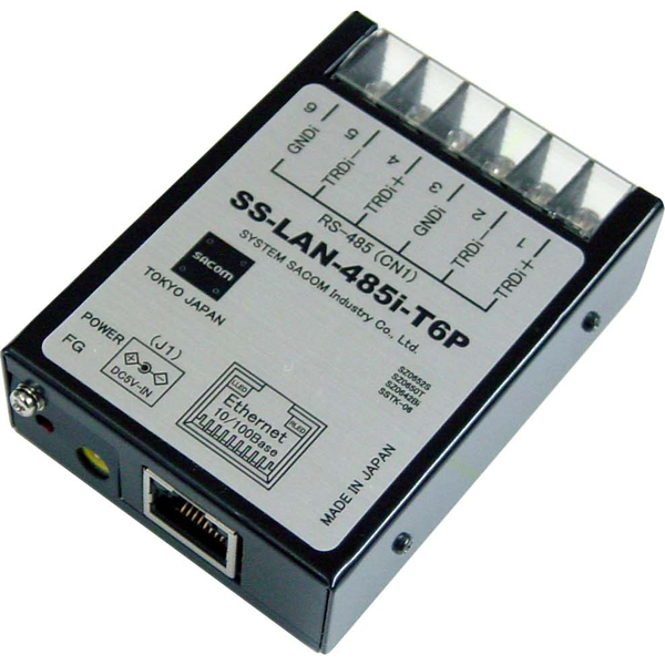 LAN⇔RS485変換器（ACアダプタ仕様）【絶縁タイプ】【現場工事に便利なM3ネジ端子台小型変換器】RJ45/端子台6P（M3ネジ）