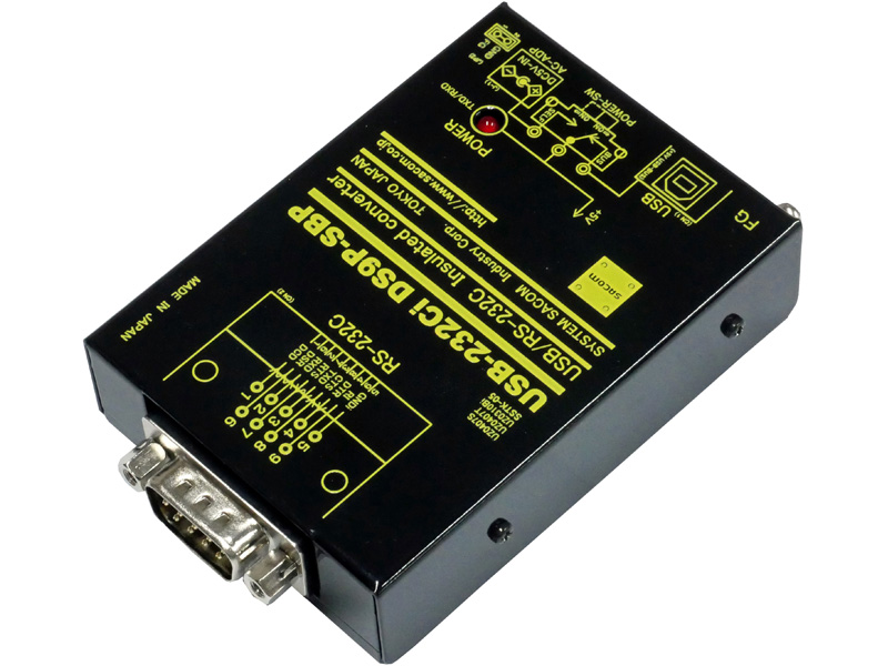 USB（VCOM）⇔RS232C変換器（USBバスパワー/ACアダプタ仕様）【絶縁タイプ】USB⇔RJ45/Dsub9P（オス/インチ）
