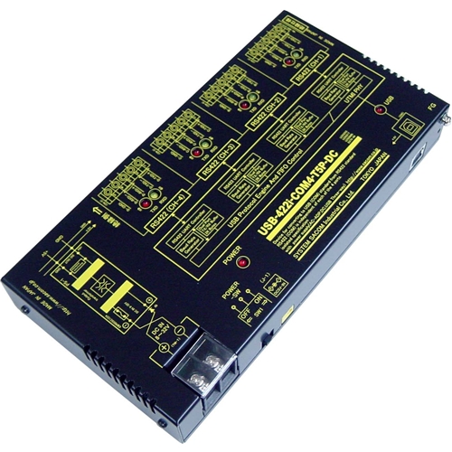 USB（VCOM）⇔4ポートRS422変換器（DC10-32V/USBバスパワー仕様）【絶縁タイプ】【1本のUSB接続で4ポートのRS422】USB⇔端子台5Px4