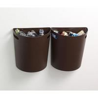 壁掛けダストボックス　メルナ　チョコブラウン×２