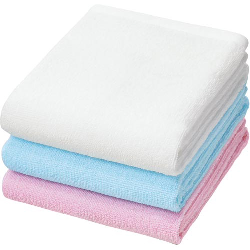 高耐久性フェイスタオル　ホワイト　３枚