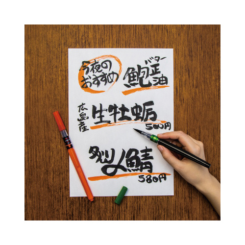 筆ペン　ぺんてる筆　太字　１０セット