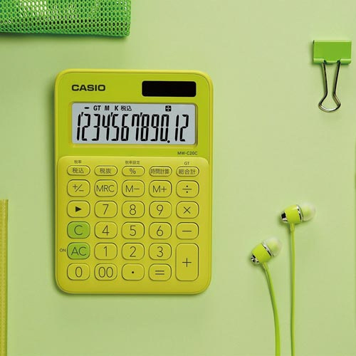 カラフル電卓ＭＷ－Ｃ２０Ｃ－ＹＧ　イエローグリーン