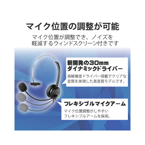 オーバーヘッド　ヘッドセット　片耳　ＵＳＢ