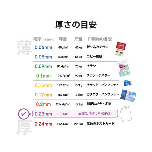 名刺　マイクロミシン厚口　２５０枚　アイボリー