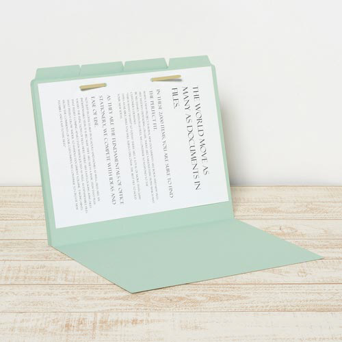 カットフォルダー　４山Ａ４横　ブルー