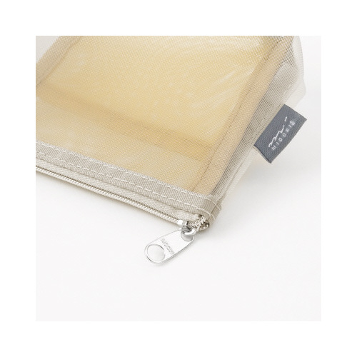 ペン＆ツールポーチ　メッシュ　マチ付　グレー