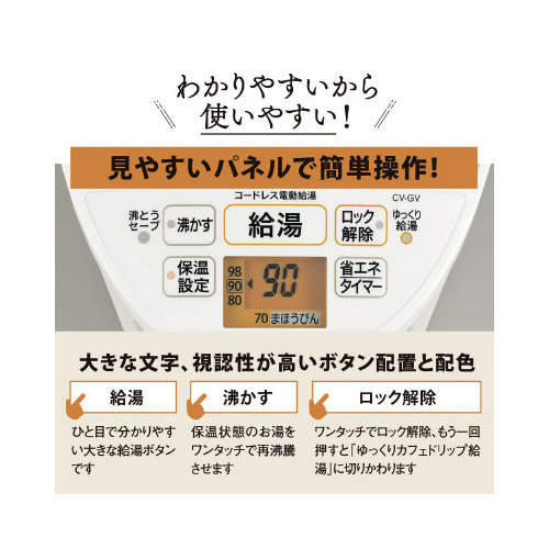 ＶＥ電気まほうびん　ＣＶ－ＧＶ２２－ＷＡ