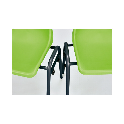 ＳＫ再生樹脂スタッキングチェアＬグリーン４脚セット