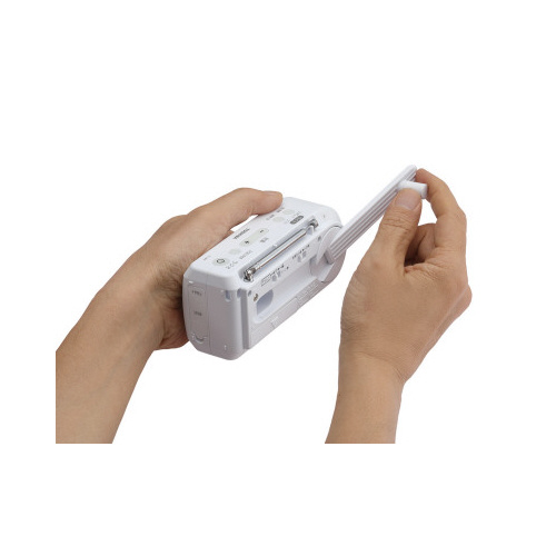 ＬＥＤライト付き手回し充電ラジオ　ホワイト