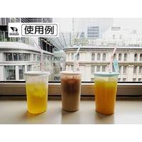 キャップ付ストローカップ　ピーチ　８セット