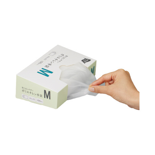 取り出しやすいポリエチレン手袋　Ｓ　１００枚入