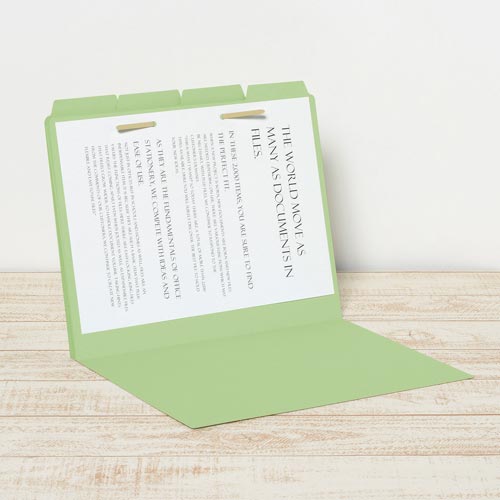 カットフォルダー　４山Ａ４横　グリーン