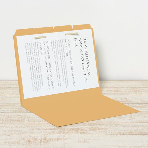 カットフォルダー　４山Ａ４横　イエロー