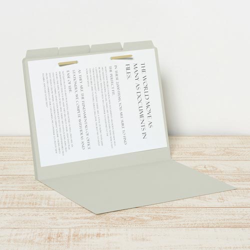 カットフォルダー　４山Ａ４横　グレー