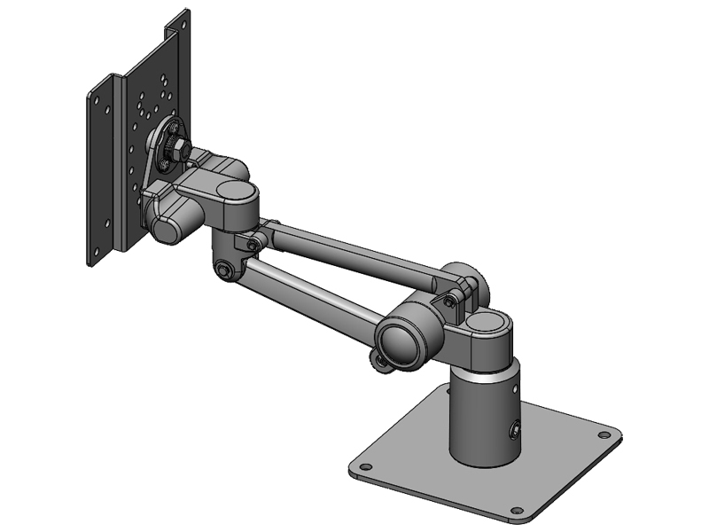 ハイブリットチルト機構2Kg対応 上下可動型ディスプレイアーム 本体ユニット（ライトグレー）