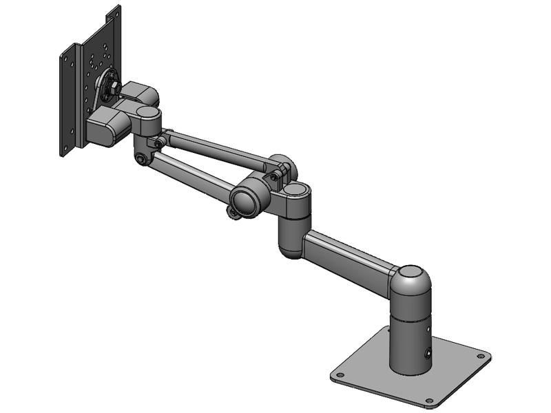 ハイブリットチルト機構6Kg対応 フル機能型ディスプレイアーム 本体ユニット（ブラック）