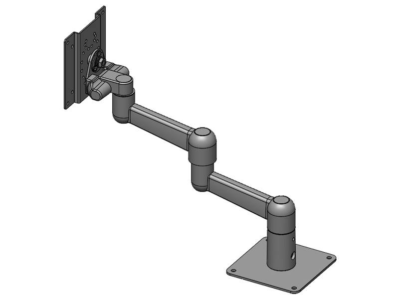 4Kg対応3軸タイプ 平行移動式ディスプレイアーム 本体ユニット（シルバー）
