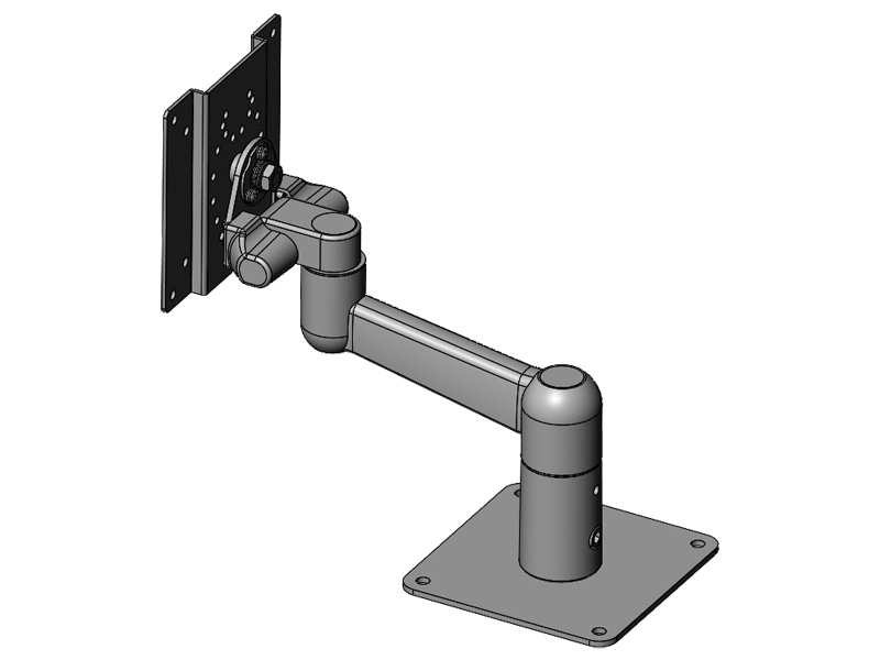 2Kg対応2軸タイプ 平行移動式ディスプレイアーム 本体ユニット（シルバー）