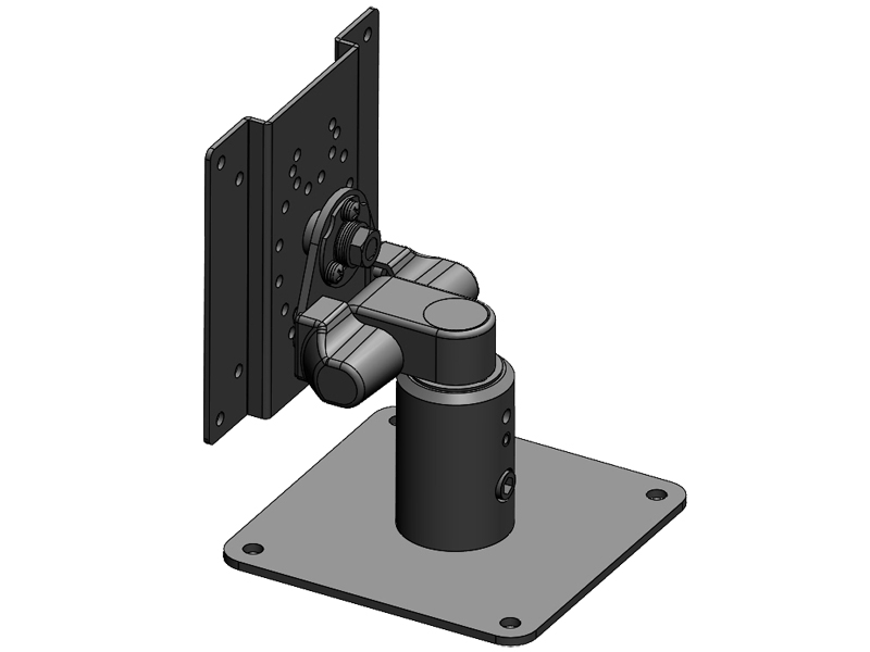 4Kg対応 卓上固定式ロータイプ ディスプレイアーム 本体ユニット（ライトグレー）