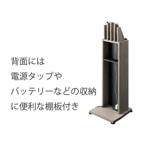 木製タブレットスタンド バリカン BRK11 背面収納棚板付 3段階角度調整機構付 タブレット推奨サイズ 7インチ～13インチ