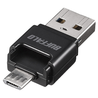 USB3.0 Type-A/microB対応 microSD専用スマホ向けカードリーダー/ライター ブラック