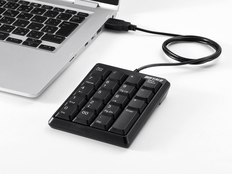有線コンパクトテンキーボード ブラック