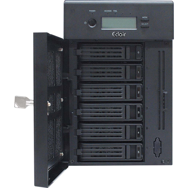 ECLAIRPROシリーズ EP106TB3 Thunderbolt3+USB3.0+eSATA対応 ハードウェアRAID対応デスクトップ型DAS 総容量12TB(2TB×6ドライブ)