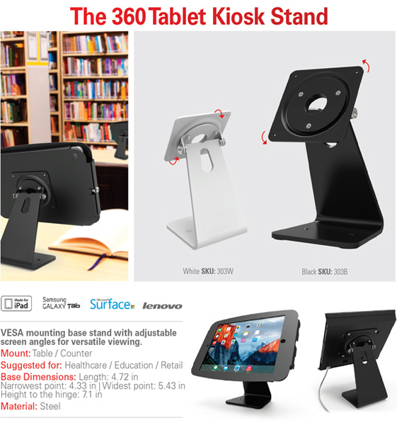 回転傾斜可動式VESA机上スタンド（白）