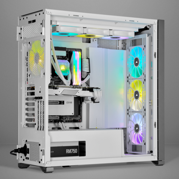 PCケースファン iCUE ML140 RGB ELITE White Flame with iCUE Lighting Node CORE -Dual Pack-
