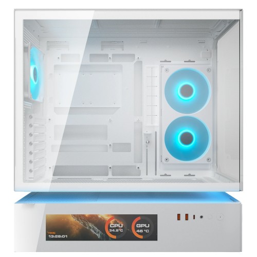 CFV235 Vision White/ミドルタワーケース/ホワイト/独自のCFV構造/パノラマデザイン/9.16インチTFT LCDパネル搭載/「Unity 240」ARGBリバースファン/背面コネクタMB対応