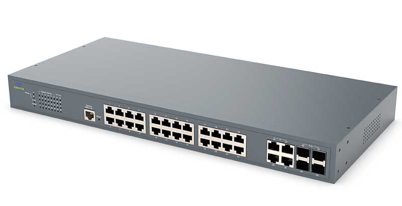 28ポート10/100/1000BASE-T対応ギガビットイーサネットスイッチ