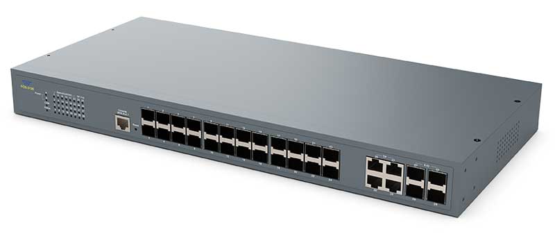 28ポート高密度SFPスロット搭載ギガビットスイッチ