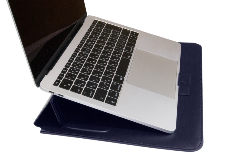 MacBook 14インチ パソコン・タブレットケース スリーブタイプ スタンド機能付き ミッドナイト・ブルー