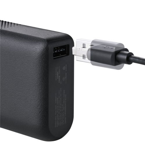 モバイルバッテリー/リチウムイオン電池/震えるバッテリー/20W/10000mAh/USB-C×1/USB-A/ユニバーサルデザイン/ブラック