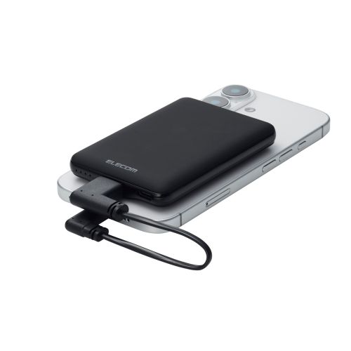 USB-A to USB Type-Cケーブル/フラット/L字/充電専用/0.1m/ブラック