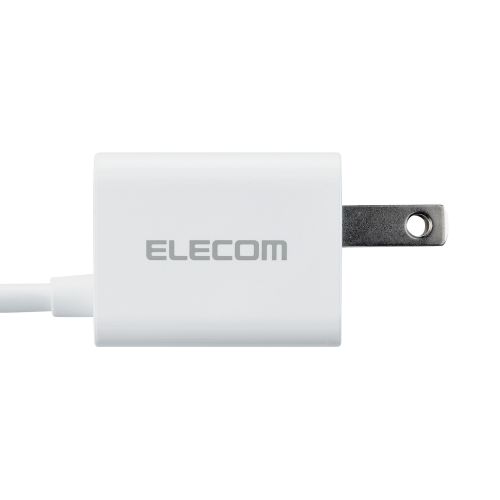 LightningAC充電器/USB Power Delivery対応/20W/Lightningケーブル一体型/スイングプラグ/1.5m/ホワイト