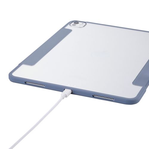 13インチiPad Pro(M4)/フラップケース/薄型軽量/背面クリア/フレームカラー/ブルーグレー