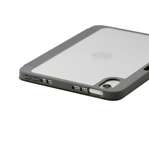 8.3インチiPad mini(A17 Pro)/フラップケース/CHIC STYLE/背面クリア/チャコールグレー