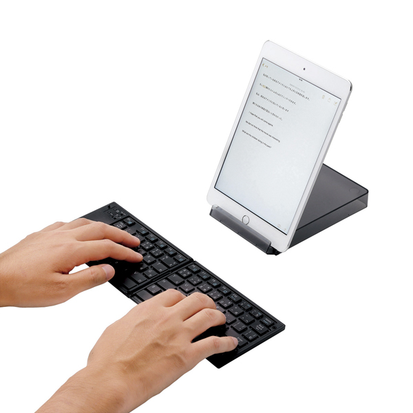 Bluetoothキーボード/折りたたみタイプ/マルチペアリング対応/ブラック