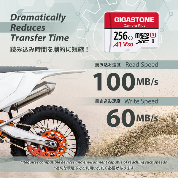 microSDXCカード 256GB SDカードケース付き UHS-I U1 A1スペック 最大読み取り速度100MB/s 4K & Full HDビデオ撮影対応