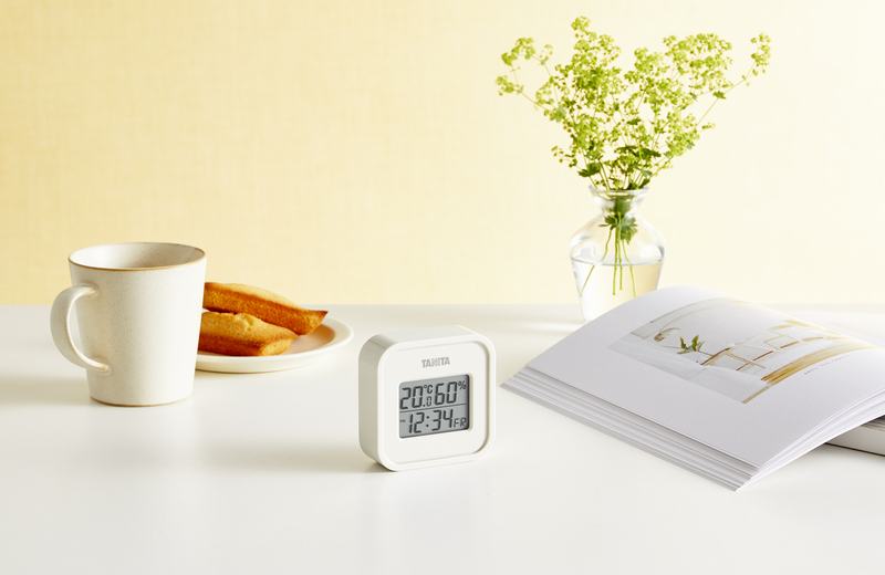 デジタル温湿度計 アイボリー