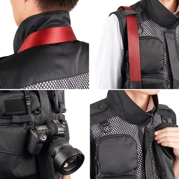 GW-PRO RED カメラマンメッシュベスト XL ブラック